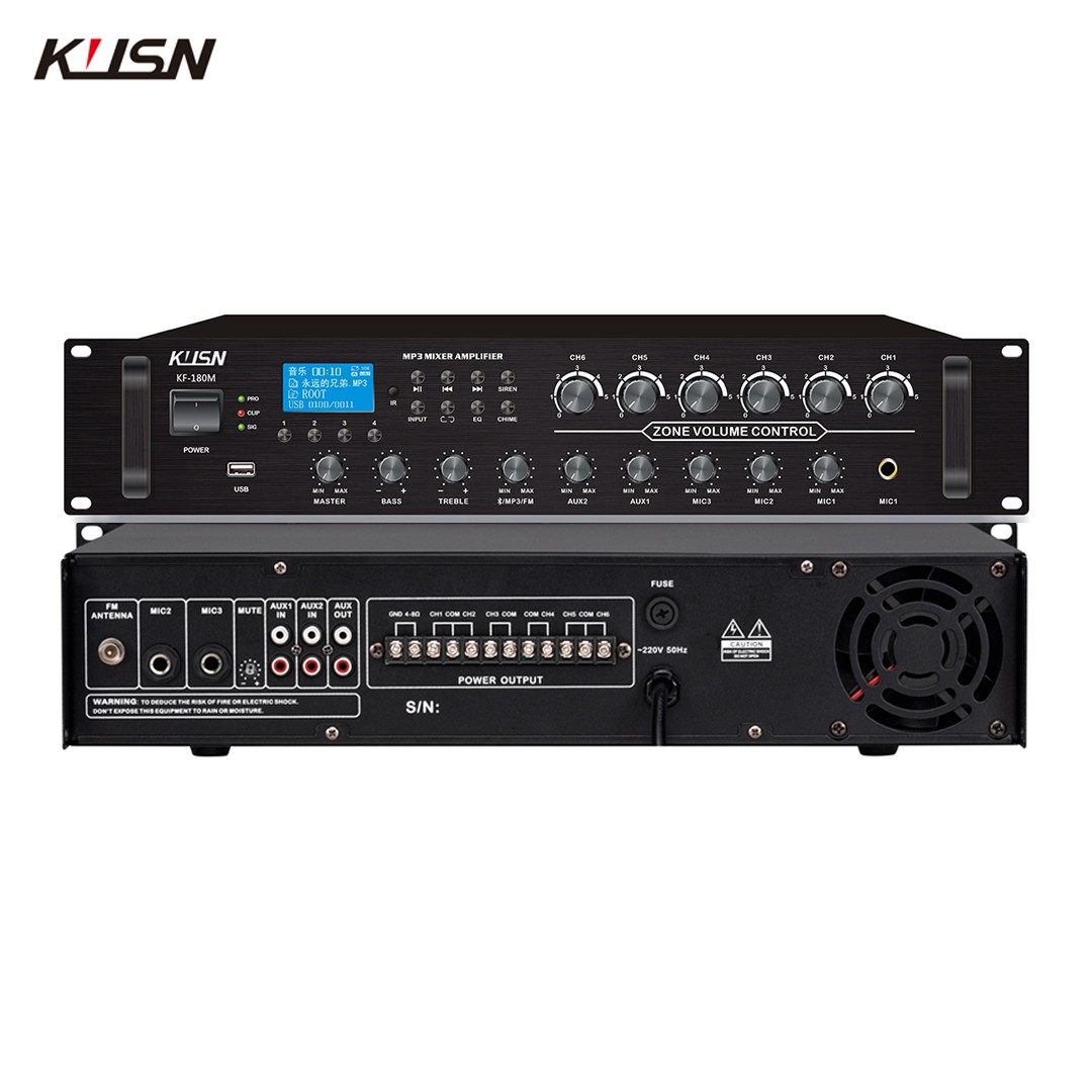 Karaoke Amplifier Mixer Bluetooth - Profesjonalny wzmacniacz audio 5-kanałowy, 6 strefowy,