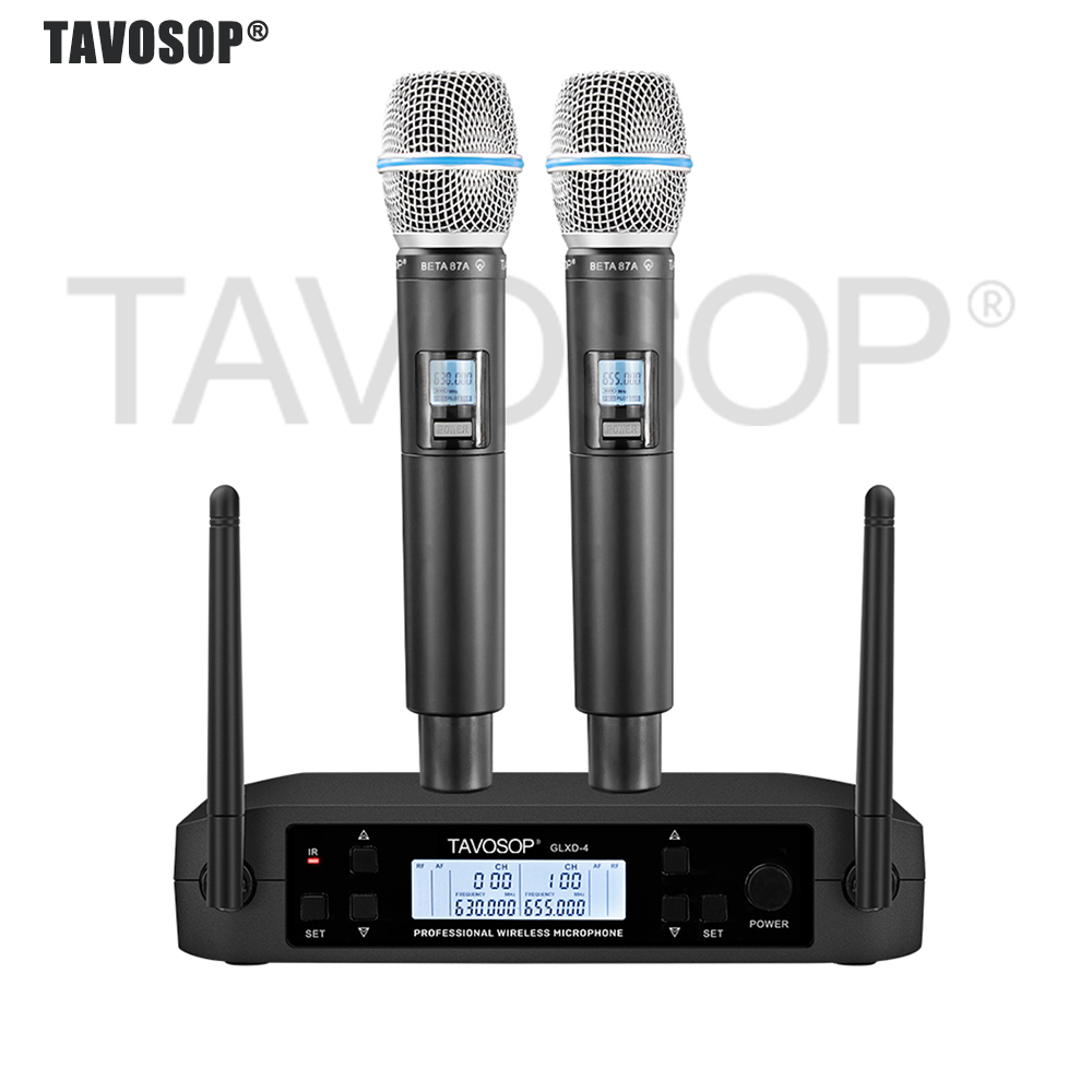 Uhf Wireless Microphone System Dual Channel - Profesjonalny dwukanałowy bezprzewodowy system mikrofonowy TAVOSOP