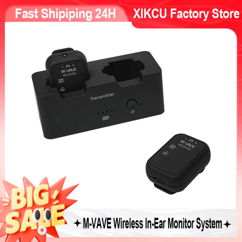 Wireless Lavalier Microphone Dual Receiver - M-VAVE SWS12 Bezprzewodowy system IEM z