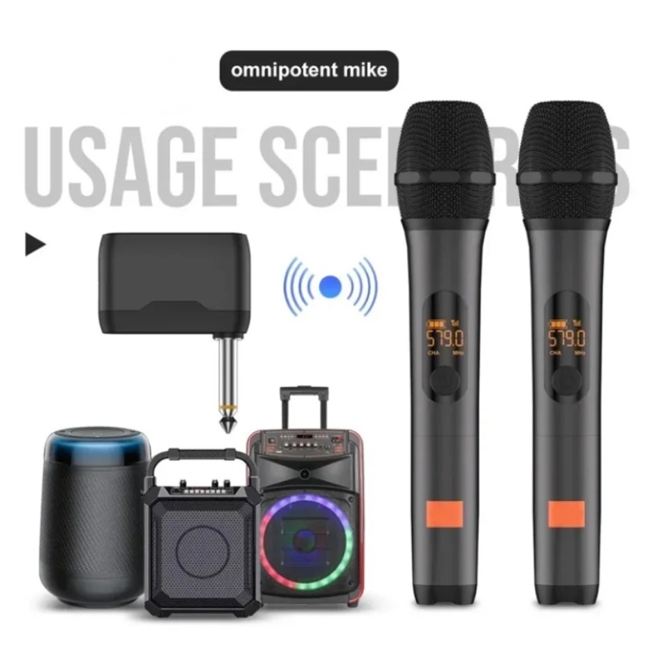 Uhf Wireless Microphone System Dual Channel - System mikrofonowy bezprzewodowy UHF z dwoma