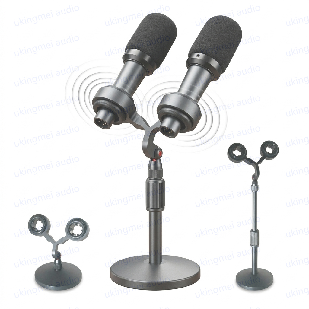Microphone Shock Mount Universal - Zestaw do montażu podwójnego mikrofonu VIP55SM