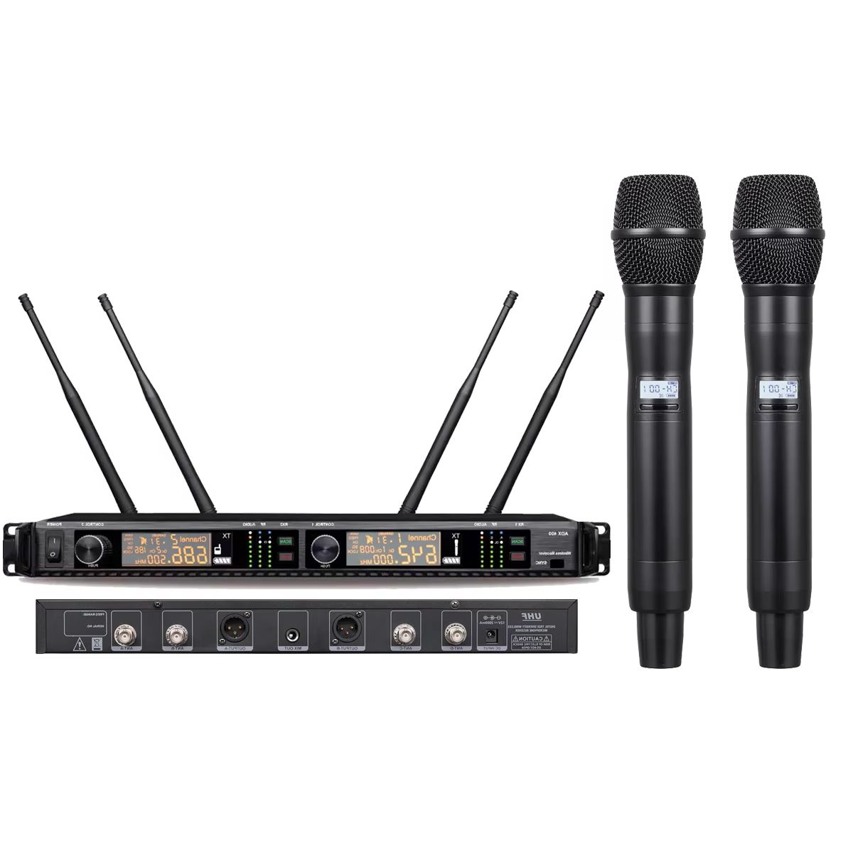 Uhf Wireless Microphone System Dual Channel - Dwukanałowy bezprzewodowy system mikrofonowy UHF AD2