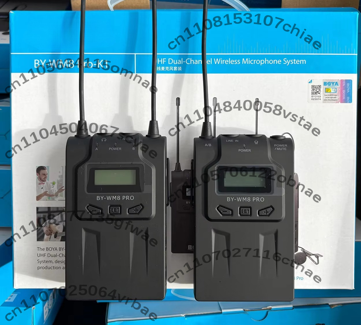 Wireless Lavalier Microphone Dual Receiver - Bezprzewodowy system mikrofonu krawatowego BY-WM8 Pro-K1