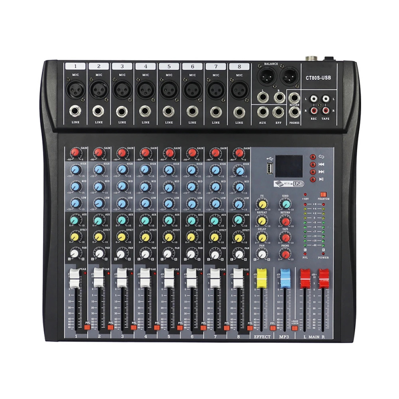 Karaoke Amplifier Mixer Bluetooth - 8-kanałowy mikser audio z 99 efektami
