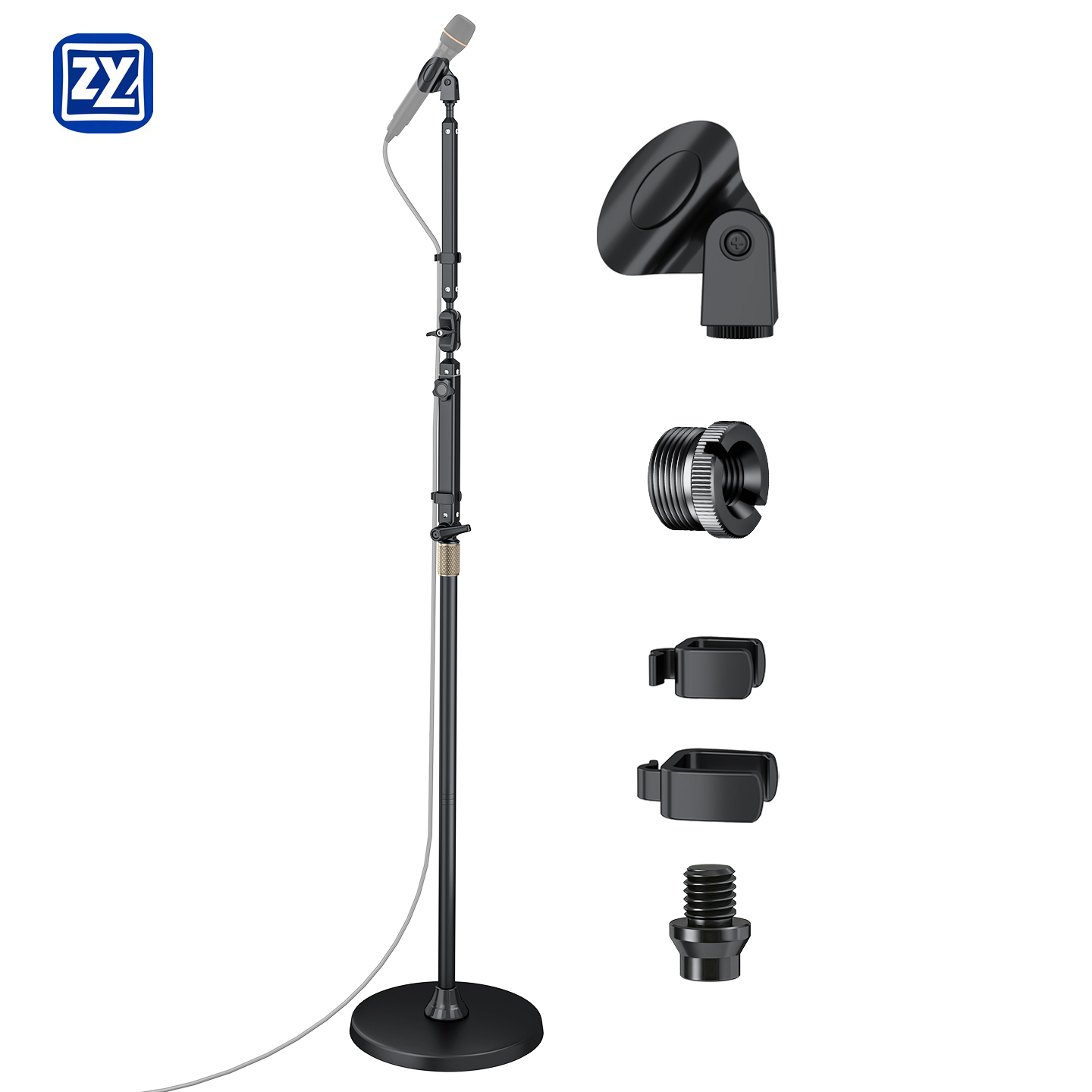 Microphone Stand Boom Arm Floor - Wytrzymały metalowy statyw mikrofonowy ze stopu