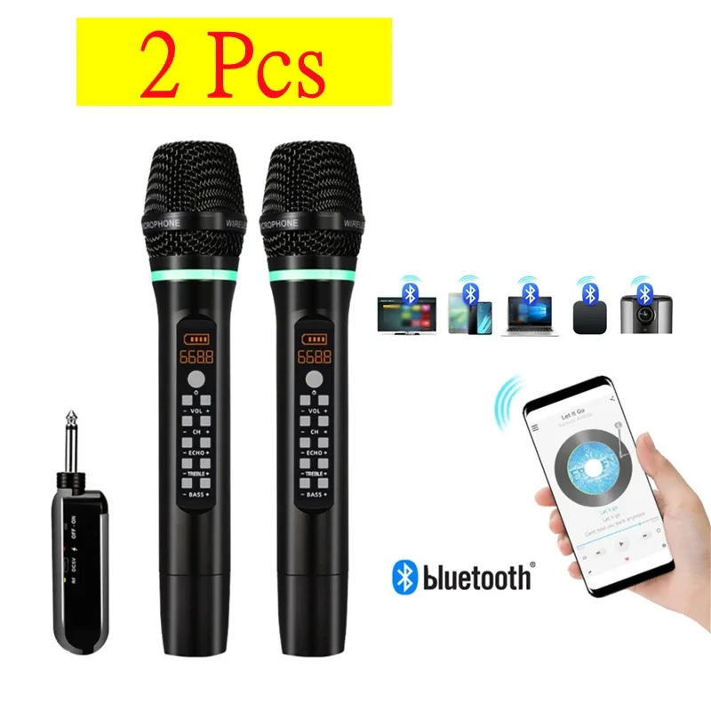 Bluetooth Karaoke Microphone Handheld - Profesjonalny bezprzewodowy mikrofon UHF, przenośny mikrofon