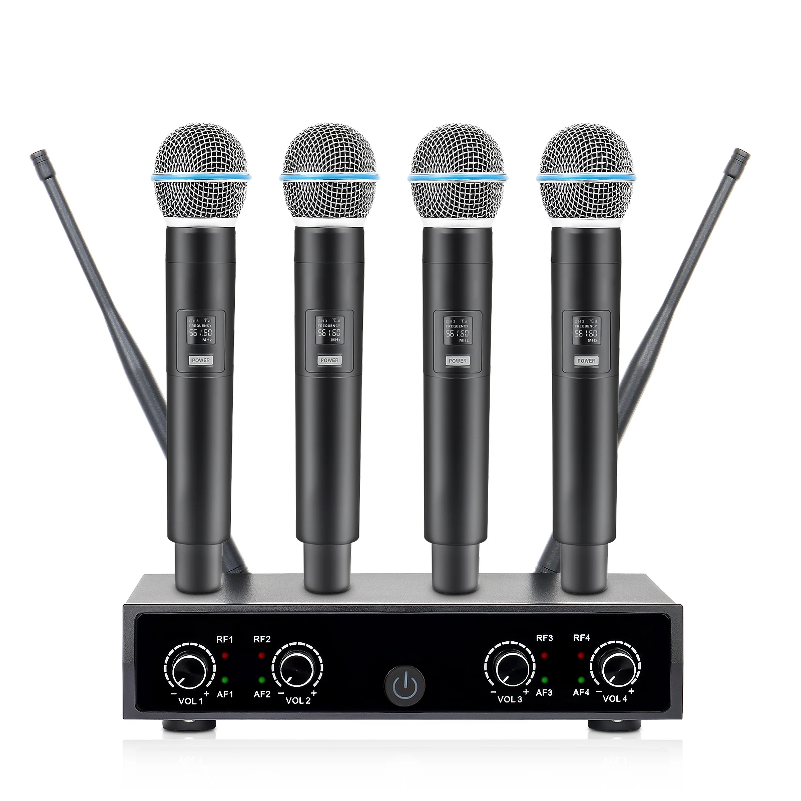 Wireless Lavalier Microphone Dual Receiver - Metalowy bezprzewodowy system mikrofonowy UHF, dwukanałowy,
