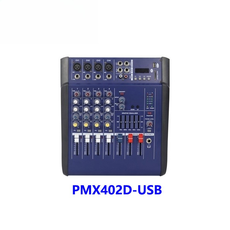 Karaoke Amplifier Mixer Bluetooth - Wzmacniacz miksujący zasilany zasilaczem, 4-12 kanałów,
