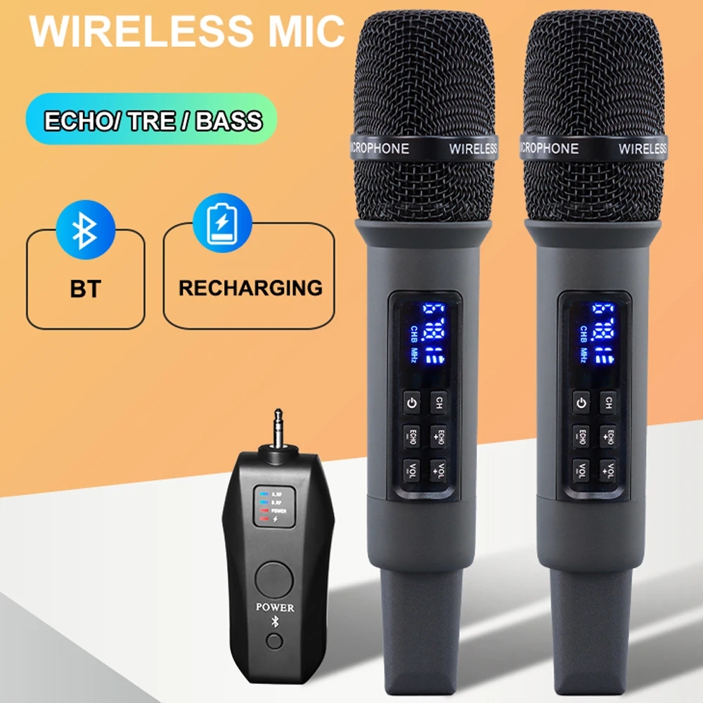 Bluetooth Karaoke Microphone Handheld - Bezprzewodowy mikrofon dynamiczny UHF do karaoke