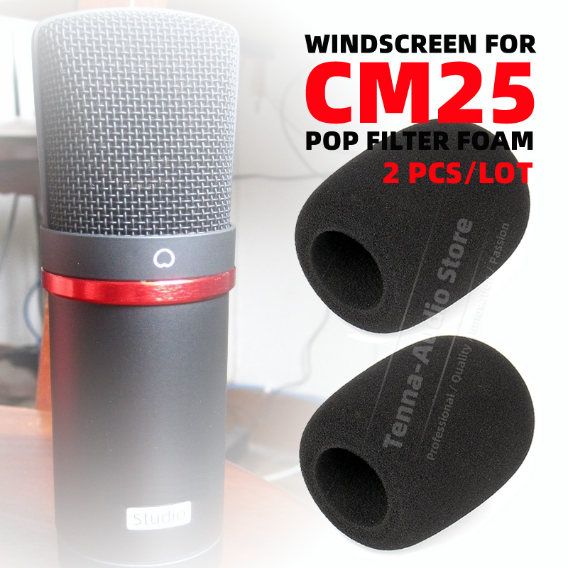 Microphone Pop Filter Foam Windscreen - 2 sztuk dla Scarlett CM25 CM