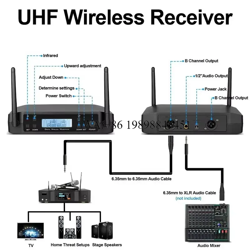Uhf Wireless Microphone System Dual Channel - WMWMNU PAT GLXD4 – bezprzewodowy mikrofon