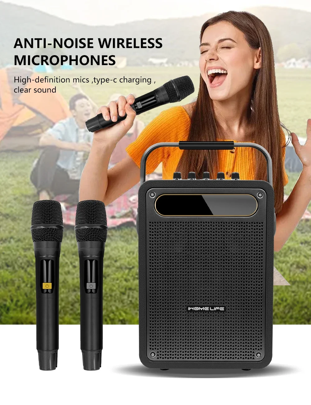 Ihomelife Bezprzewodowy Głośni – Karaoke Machine Portable With 2 Mic recenzja i cena