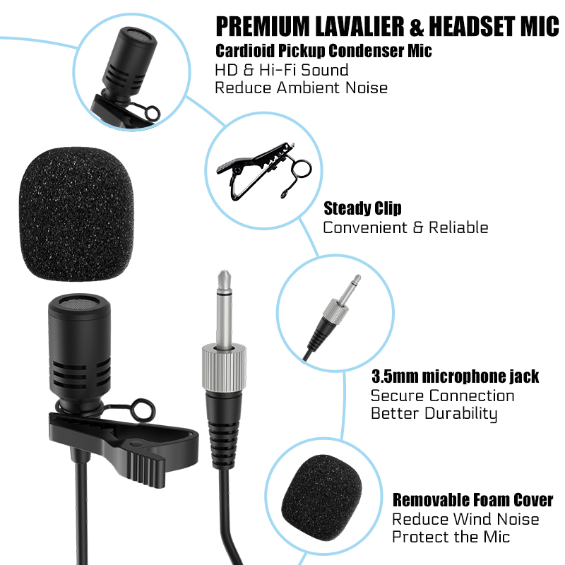 Podwójny bezprzewodowy system  – Wireless Lavalier Microphone Dual Receiver recenzja i cena