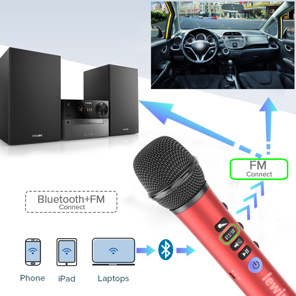 Lewinner L698 bezprzewodowy mi – Bluetooth Karaoke Microphone Handheld recenzja i cena